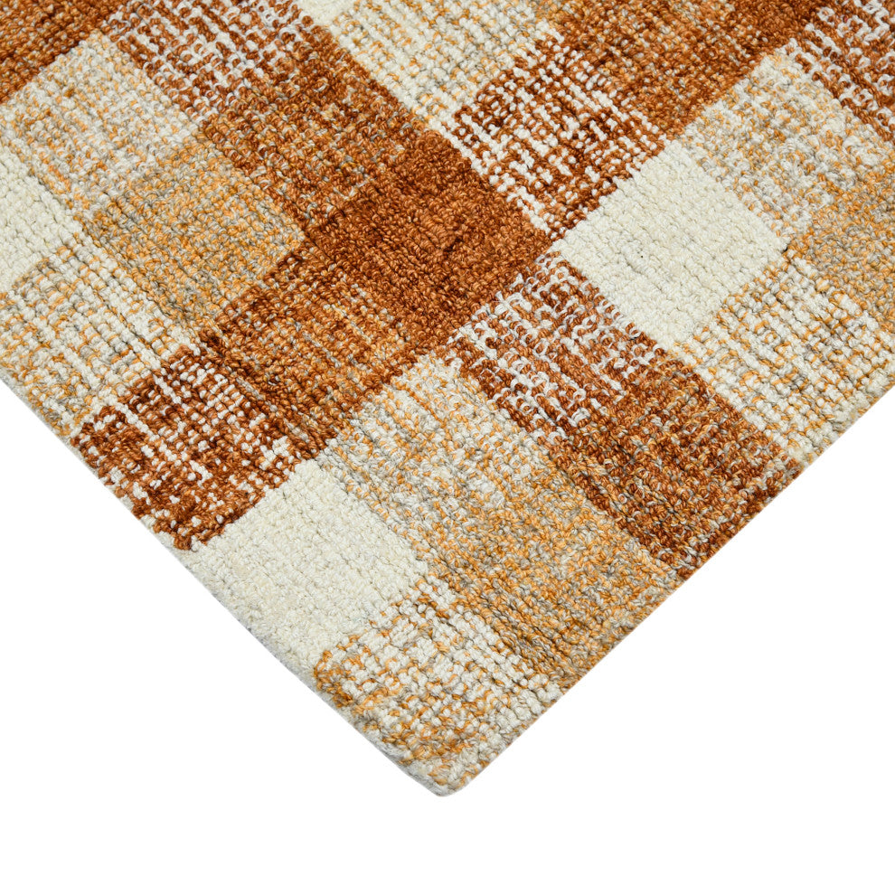 Tartan Cartwell Area Rug, Orange, 9' x 13', Plaid