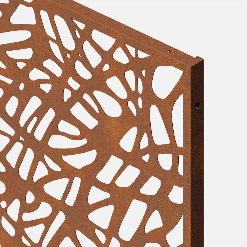Alta Corten Steel Decorative Screen With Stand, Web