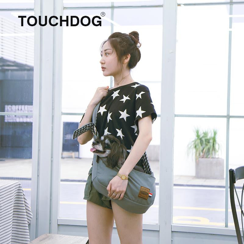 Touchdog 'Toga-Bark' Over-The-Shoulder Hands-Free Pet Carrier, Blue