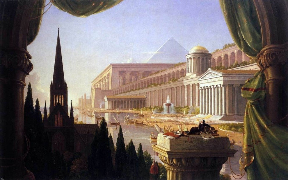 Thomas Cole The Architect's Dream, 18"x27" Wall Decal