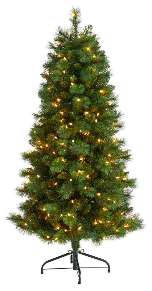 5' Slim West Virginia Mountain Pine Artificial Christmas Tree With 200 Lights