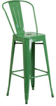 Brimmes 30" Metal Barstool Green With Curved Vertical Slat