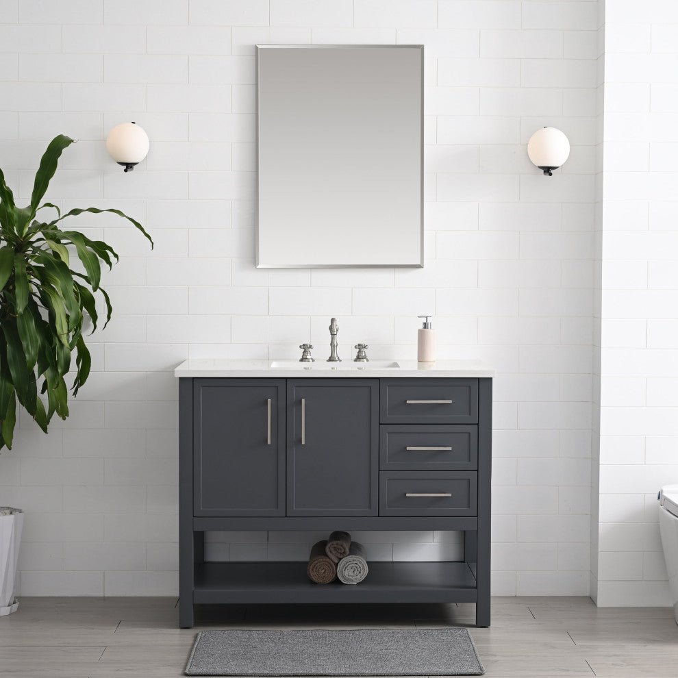 Arlo 42" Bathroom Vanity, Dark Gray