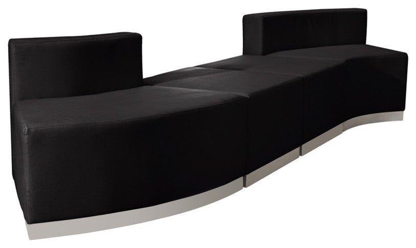 Hercules Alon Series Black Leather Reception Configuration, 4 Pieces