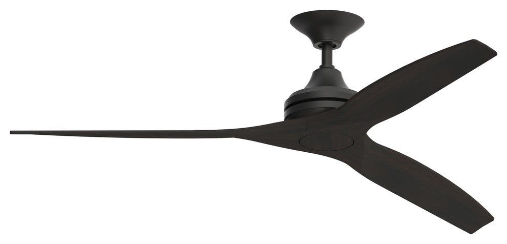 Fanimation Spitfire Ceiling 48" Ceiling Fan, Black/Dark Walnut Wood Blades
