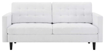 Exalt Tufted Fabric Sofa - White EEI-4445-WHI