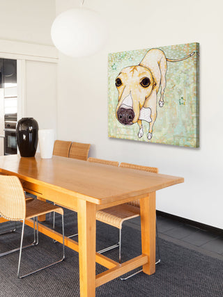 "Greyhound Pop Art" Painting Print on Wrapped Canvas