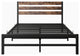 Gewnee Full Size Platform Bed Frame with Rustic Vintage Wood Headboard