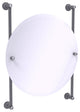 Carolina Crystal Round Frameless Rail Mounted Mirror, Matte Gray