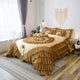 6-Piece Caramel Latte Ruffle Comforter Quilt Set, California King