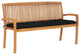 Vidaxl Stacking Garden Bench With Cushion 62.6" Solid Teak Wood
