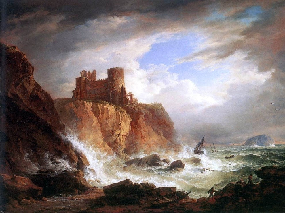 Alexander Nasmyth A View of Tantallon Castle, 21"x28" Gallery Wrapped Canvas