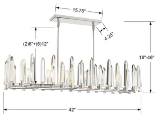 Watson Six Light Chandelier in Polished Nickel