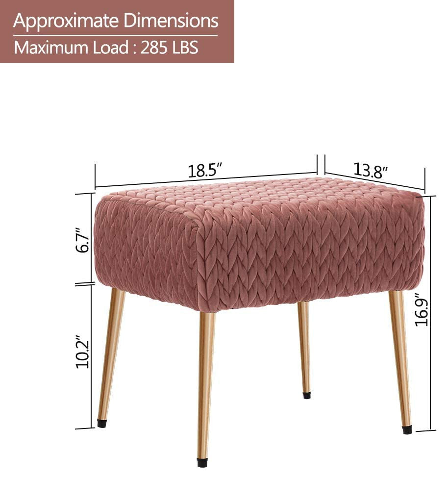 Modern Velvet Upholstered Ottoman Footrest