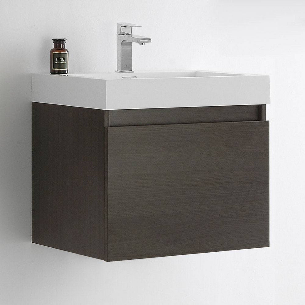Fresca FCB8006GO-I Nano 24" Gray Oak Bathroom Cabinet With Integrated Sink