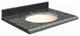 Granite 31"x22" Vanity Top, Single Faucet Hole, Blue Pearl, Biscuit Bowl