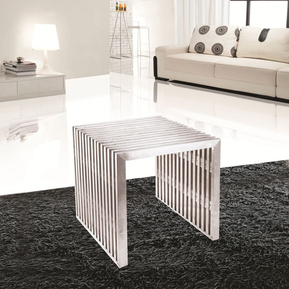 Modern Classics Zeta Stainless Steel Bench Short, Silver