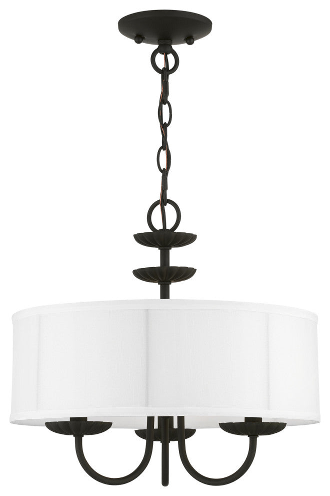 Livex Lighting 3 Light Black Pendant Chandelier