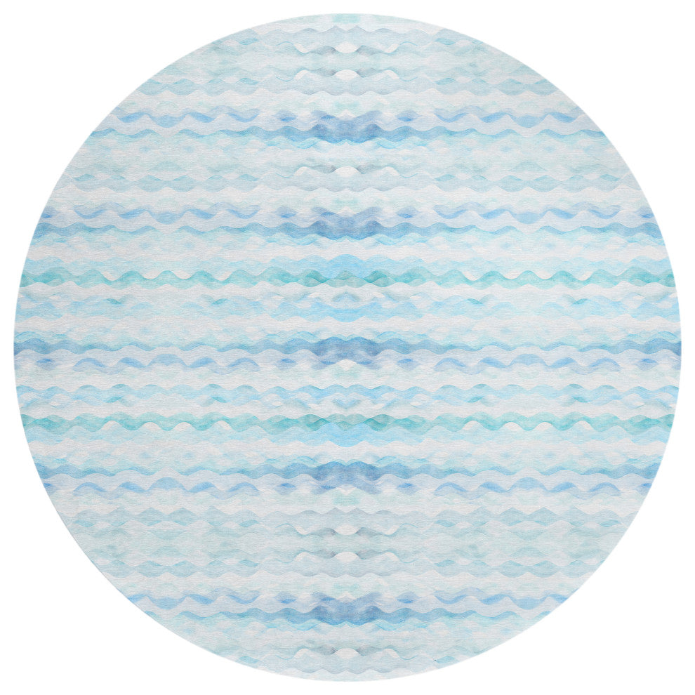 Dalyn Indoor/Outdoor Seabreeze SZ16 Denim Washable 8'x8' Round Rug