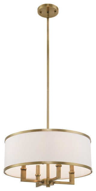 Livex Lighting Antique Brass 4-Light Pendant Chandelier