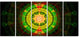 Bright Green Fractal Sphere, Abstract Wall Art Canvas, 60"x28", 5 Panels