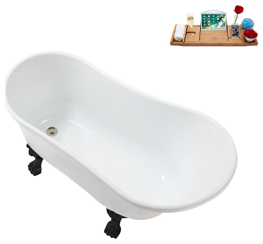 51'' Streamline N373BL-IN-BNK Soaking Clawfoot Tub and Tray With Internal Drain