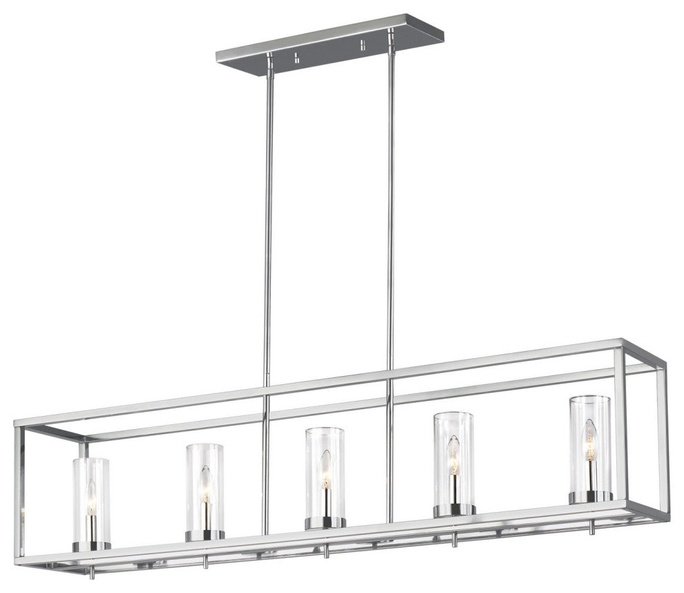 Zire 5-Light Island Pendant, Chrome