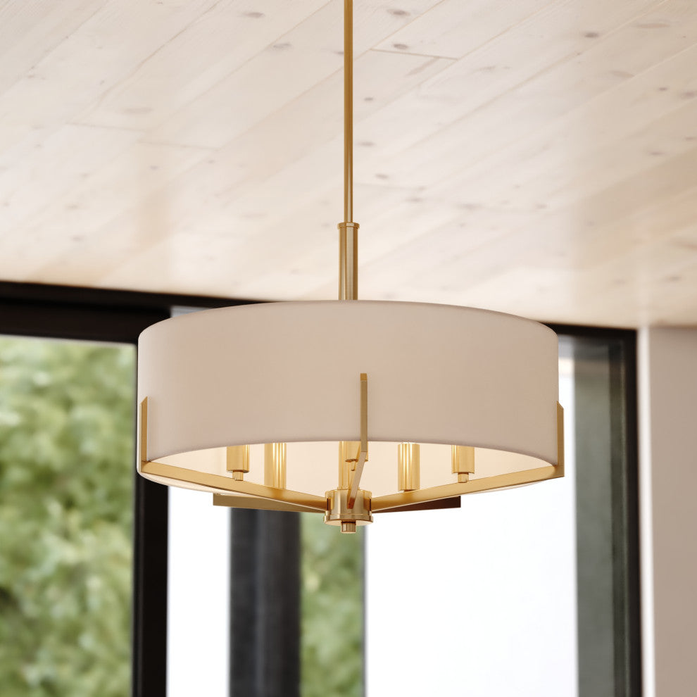 Surrey 22" 5 Light Chandelier Natural Brass