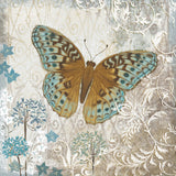 "Blue Linen Butterfly" Painting Print on Wrapped Canvas