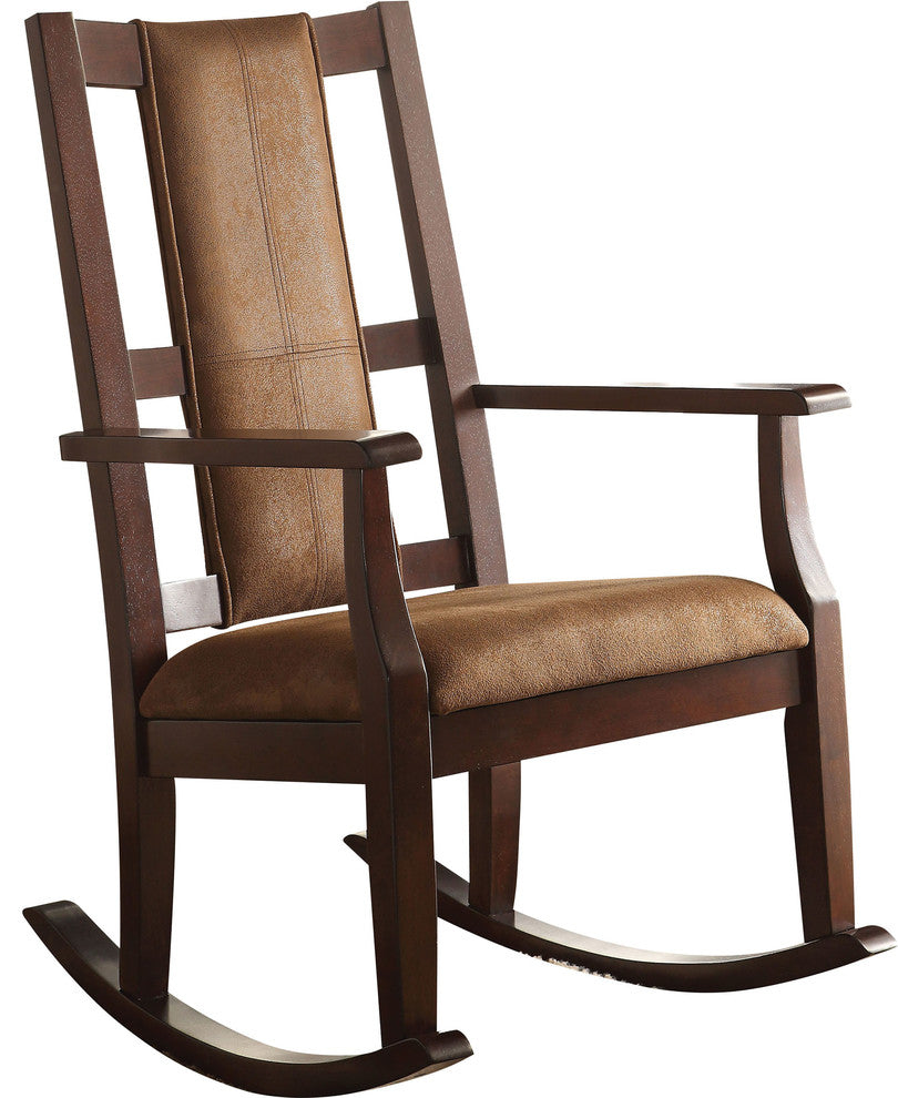 Butsea Rocking Chair, Brown and Espresso