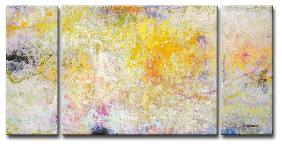 Ready2HangArt 3 Piece Wall Art Set 'Contentment' by Norman Wyatt, 30"x60"