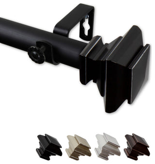 Helen 1" Curtain Rod, Black, 160-240"