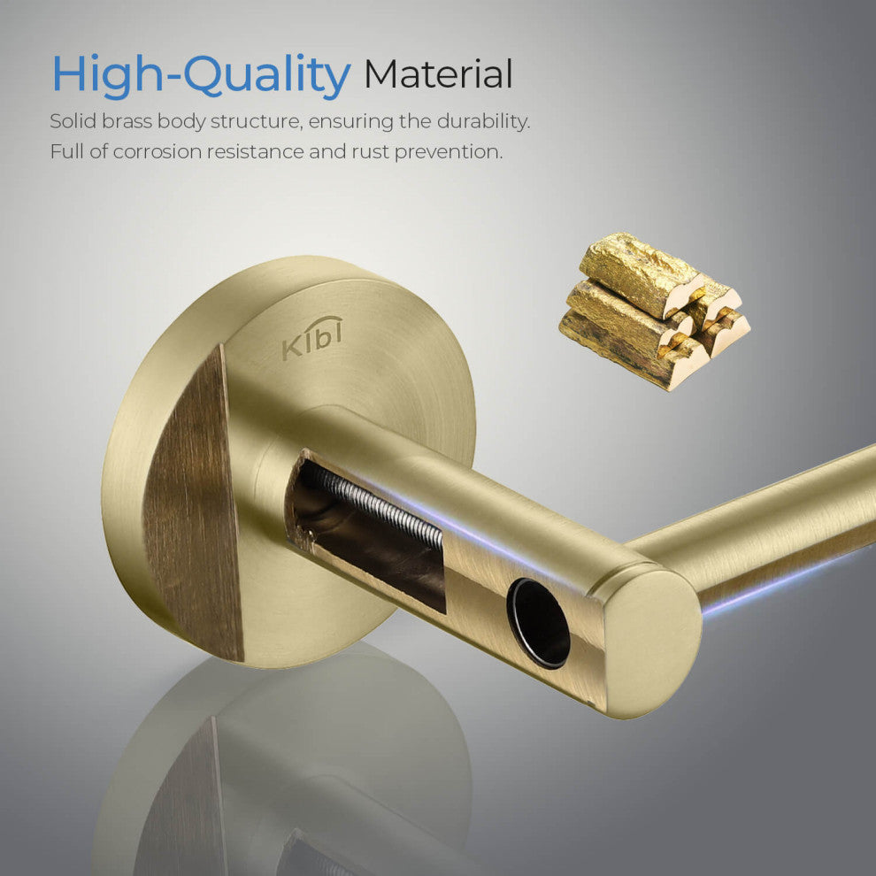 Circular 24" Bathroom Towel Bar KBA1404, Brush Gold