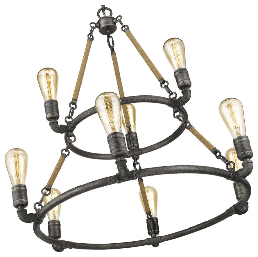 Grayson 9-Light Antique Gray Chandelier