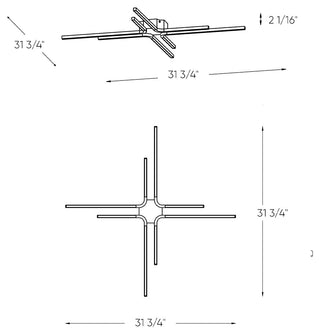 DALS Lighting Star Flat Flushmount, Black