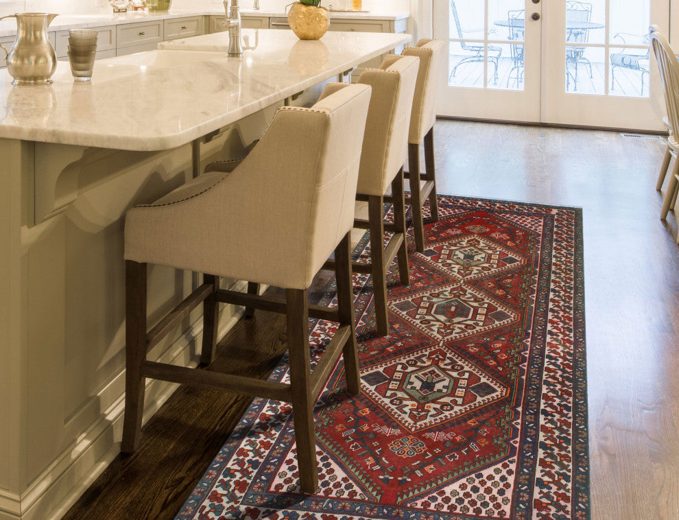 Fine Vintage Distressed Fatinah Red/Beige Runner, 5'2x10'1