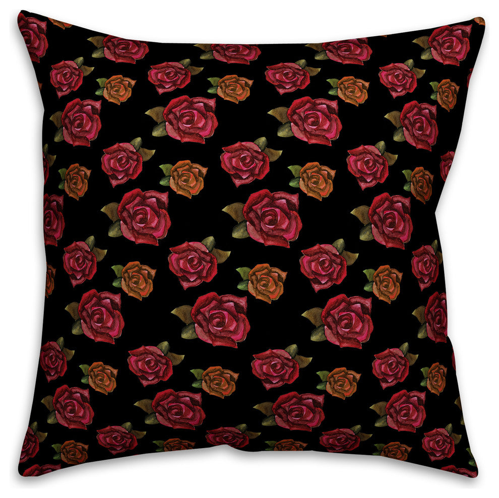 Dark Rose Spun Poly Pillow, 18x18