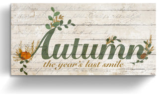 Autumn Wrapped Canvas Textual Harvest Wall Art, 8"x16"