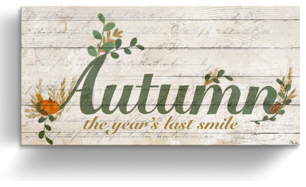 Autumn Wrapped Canvas Textual Harvest Wall Art, 8"x16"