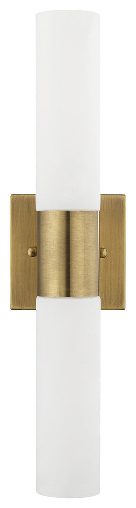 Livex Lighting Aero 2-Light ADA Bath Vanity Wall Light, Antique Brass
