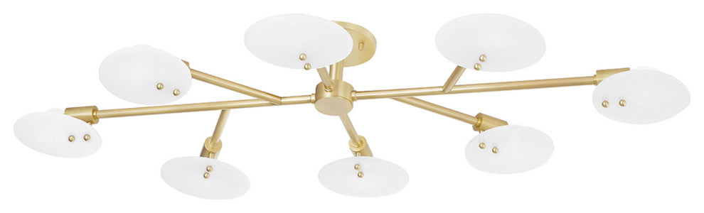 Mitzi H428608 Giselle 8 Light 48"W Semi-Flush Ceiling Fixture - Polished Nickel