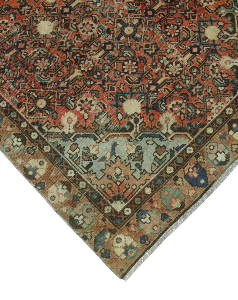 Fine Vintage Distressed Roya Rust Rug