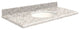 Quartz 37"x22" 1 Sink Vanity Top, Single Faucet Hole, Almond Delite, White Bowl