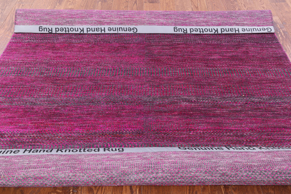 6' Square Super Savannah Gabbeh Wool and Silk Hand-Knotted Rug Q6919