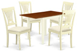 5Pc Kitchen Set, Dinette Table, 4 Chairs, Linen Seat, Buttermilk, Cherry