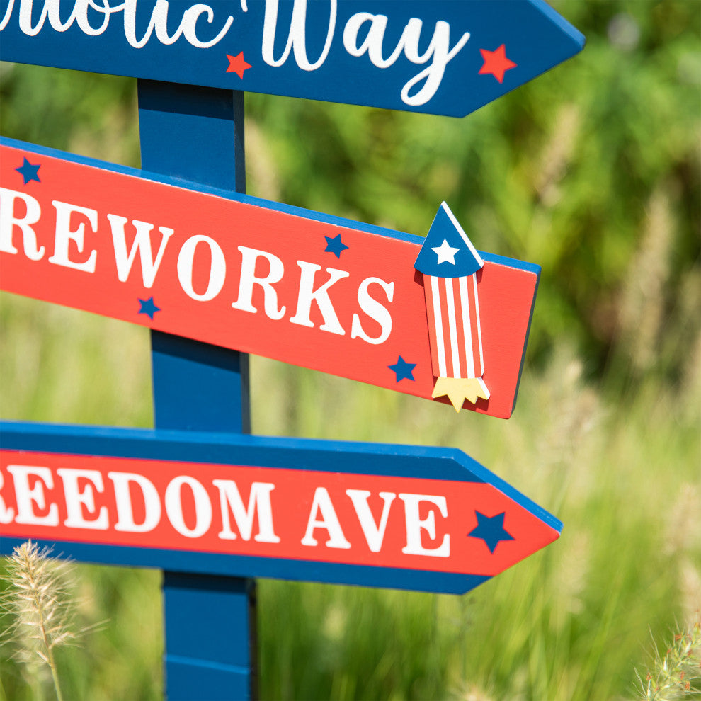 36"H Patriotic Top Hat Word Sign Yard Stake