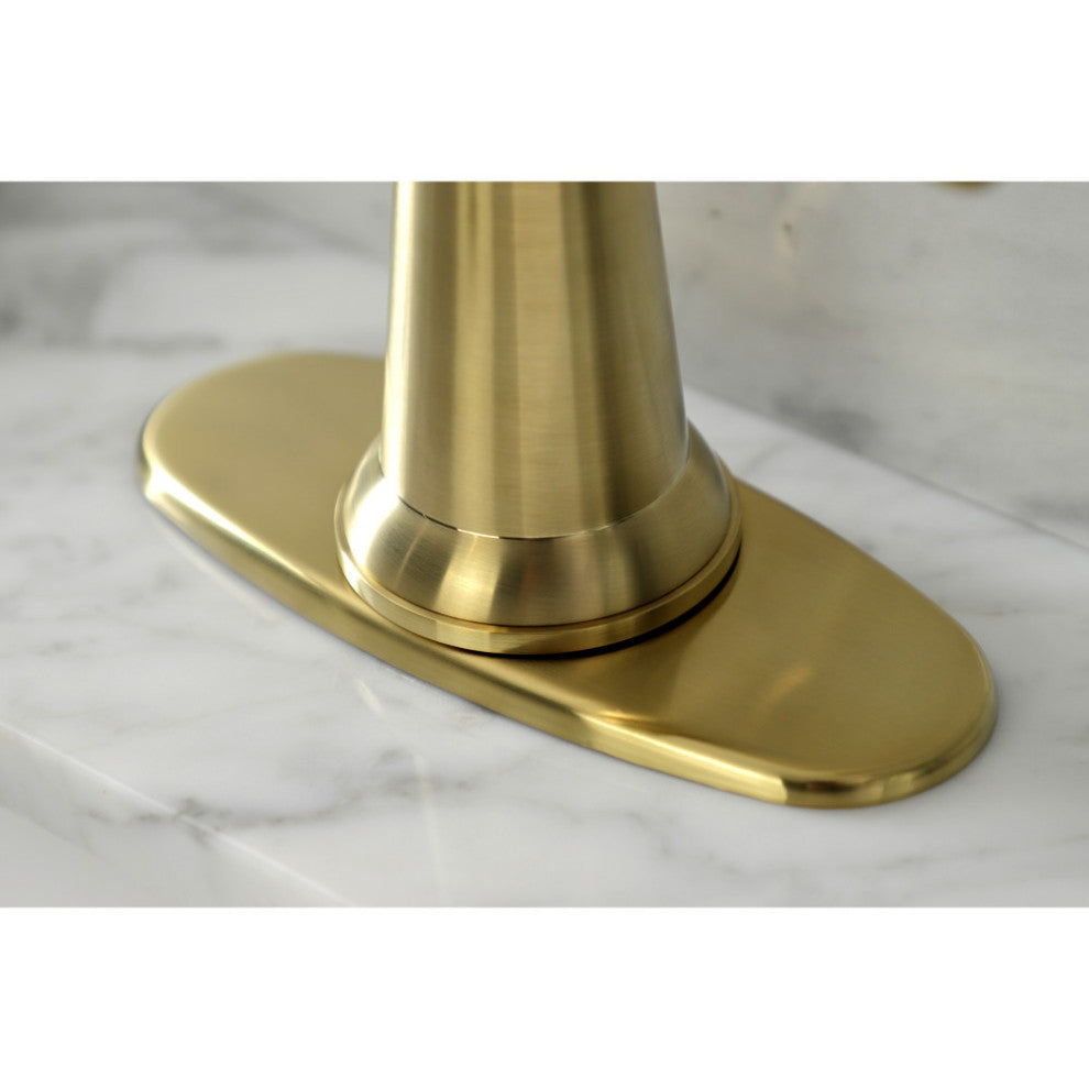 KSD154BXBB Single-Handle Bathroom Faucet With Push Pop-Up, Brushed Brass