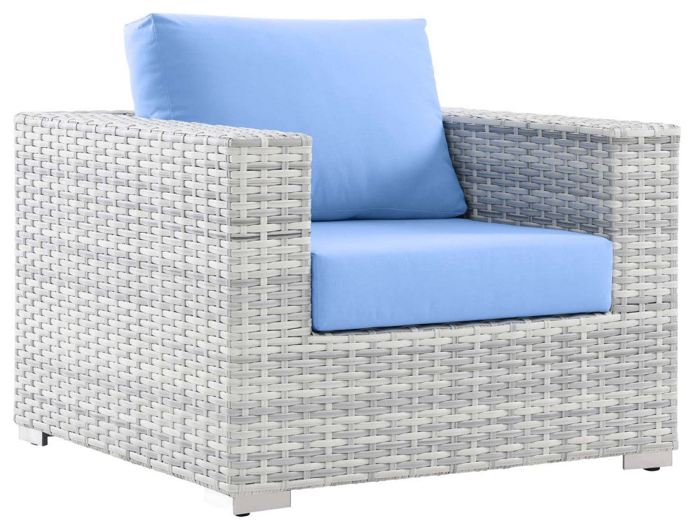 Convene 4-Piece Outdoor Patio Set - Light Gray Light Blue