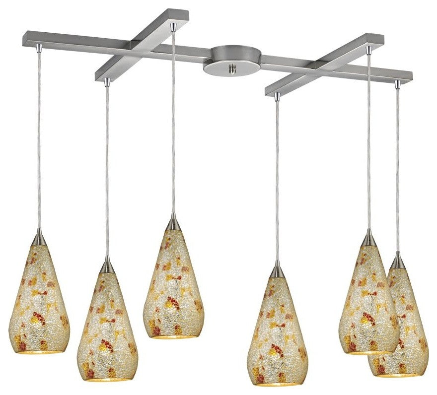 ELK Lighting Curvalo 6-Light Pendant - 546-6SLVM-CRC