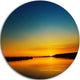 Orange Sunset Over River, Skyscape Photography Round Wall Art, 11"